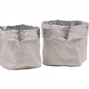 Set of 2 Storage Basket Bag cellulose fiber two layers ADUA SET
