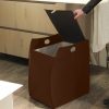Laundry basket in leather with removable lining ALESSIO