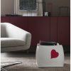 Magazine rack in leather with heart BEATRICE