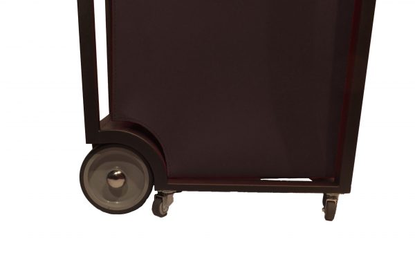 Chariot porte bûches-pellet en cuir, avec structure en acier CARETIN