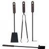 Fireplace set 3 pieces in leather TOCAD
