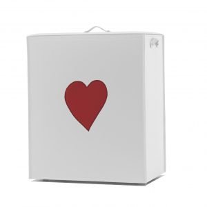 Laundry basket in leather with heart and removable lining ADELE