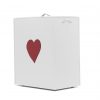 Laundry basket in leather with heart and removable lining ADELE
