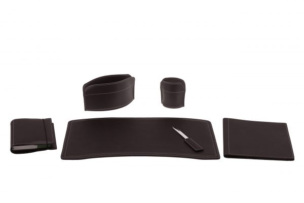Desk Pad Leather Kit 6 Pieces, Black Leather Desk Pad
