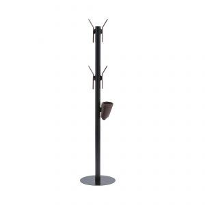 Coat Rack Stand with 5 elements covered in leather ERCOLE 5