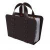 Magazine rack in steel with leather inserts L-BAG 02