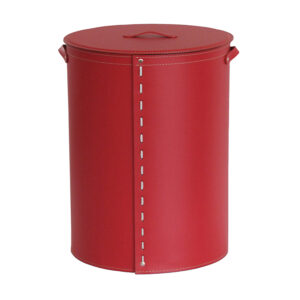 Laundry basket in leather with removable lining RICCARDA