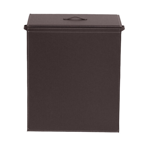 Laundry basket in leather with removable lining PETER