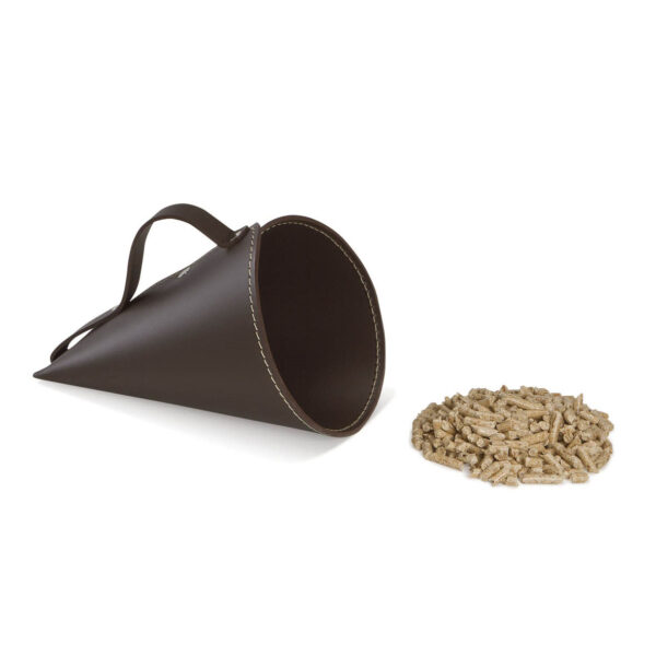 Fireplace shovel for pellets in leather PIRIA