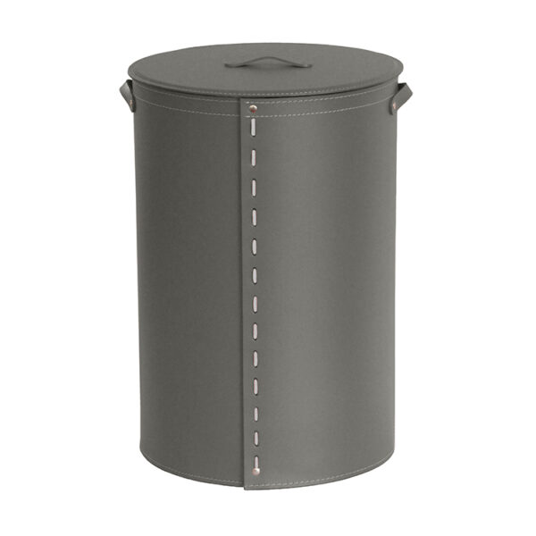 Laundry basket in leather with removable lining ROBERTA