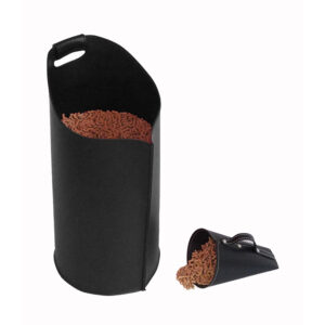 Pellet Behälter aus Leder SAPIR – Schwarz