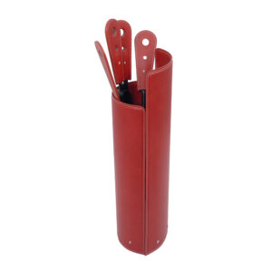 Leather and Steel Fireplace Tool Sets ALERY