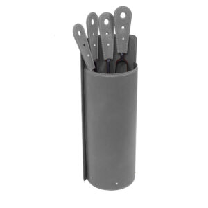 Leather and Steel Fireplace Tool Sets ALERY – Anthracite grey