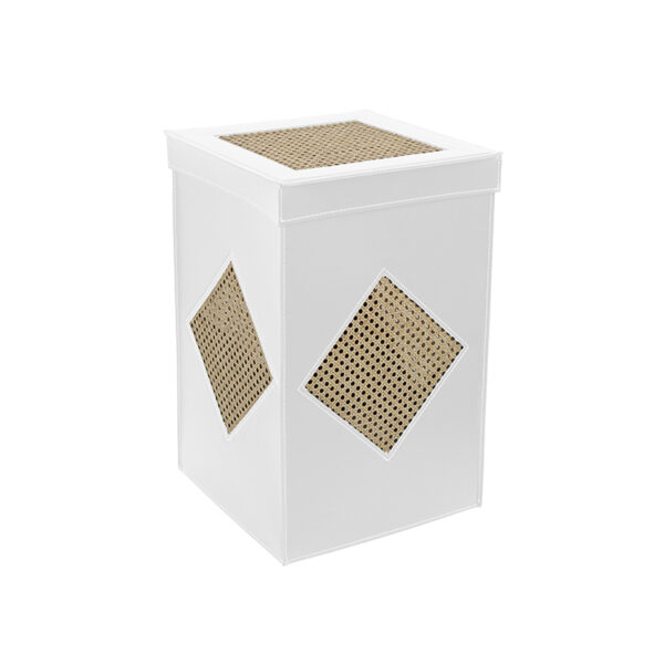 Laundry basket in leather and Vienna straw QUAVI