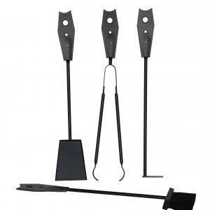 Piece 4 Fire Tools Set with leather handles Elisa