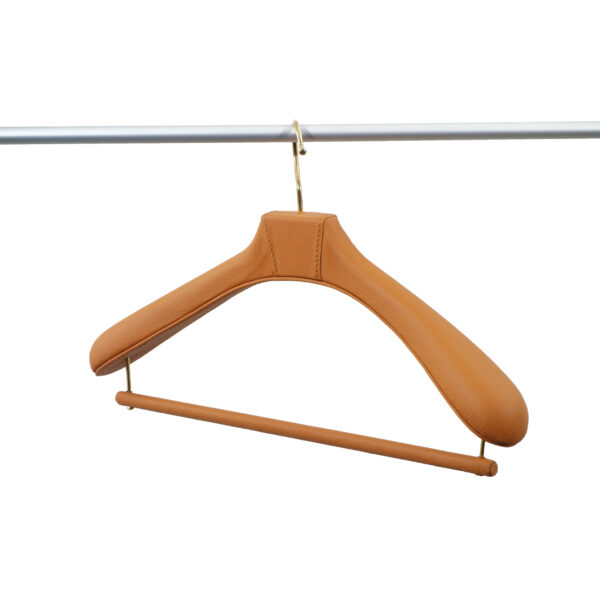 Wooden hanger covered in leather Fausto