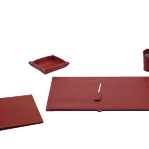 Set di accessori da scrivania in cuoio ARISTOTELE 5pz.